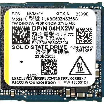 Dysk 256GB Kioxia BG6 Series TLC NAND PCI-e 4.0 X4 NVMe 4HX2W