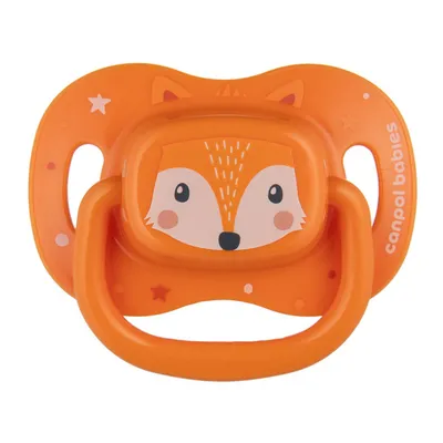 Canpol Babies Cute Animals Silikonowy Smoczek Uspokajający Symetryczny 34/925_ora 6-18msc Pomarańczowy