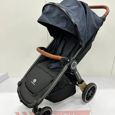 [OUTLET] Petite&Mars Stelaż Street+ Black + Budka Do Wózka Koła Piankowe Anthracite Blue
