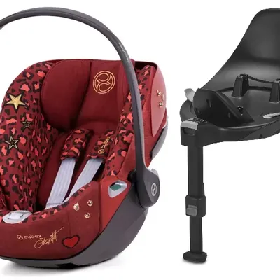 Cybex Cloud Z2 i-Size Fotelik Samochodowy 0-13 kg + Cybex Baza Z2-Fix Rockstar Rosenrot Red by Alec Voelkel