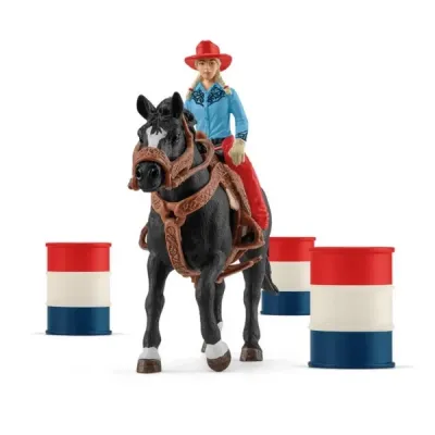 Schleich - Kowbojka i Wyścig Wokół Beczek