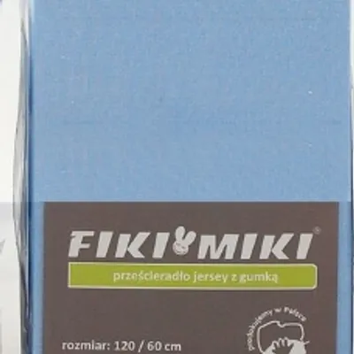 Fiki Miki Jersey Prześcieradło 120/60 cm Błękitne
