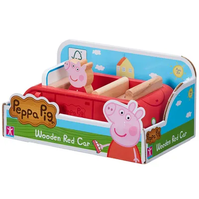 Tm Toys Peppa Pig Drewniany Samochód z Figurką
