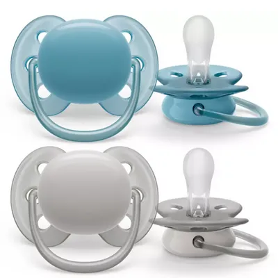 Avent Ultra Air Smoczek Uspokajający 091/17 2szt. 6-18m Szary / Niebieski
