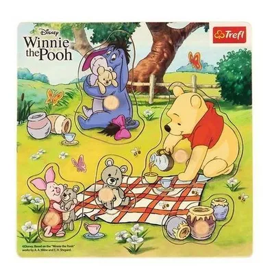 Trefl Zabawka Drewniana Kubuś Puchatek, Puzzle mini