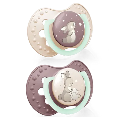 Lovi Smoczek Silikonowy Dynamiczny 0-3m 2szt Night&Day Girl