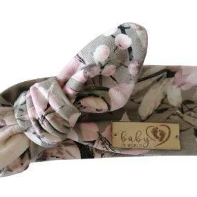 Baby In World Opaska Niemowlęca Grey Roses 0-3 m