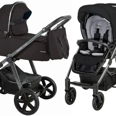 Espiro Husky XL Wózek Głęboko-Spacerowy 2w1 210 Black