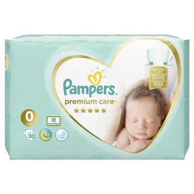 Pampers Pieluszki Premium Care Rozmiar 0 30 Sztuk 1-2,5 Kg rozmiar 0 1-2,5 kg 30 sztuk
