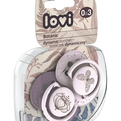 Lovi Dynamiczny Smoczek Uspokajający Silikonowy 0-3m 2szt. 22/869 Botanic Girl