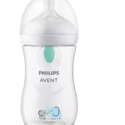 Avent Natural 3 Butelka Responsywna z Nakładką Antykolkową AirFree 1m+ 260ml Słonik