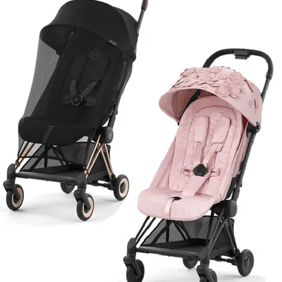 Cybex Coya Wózek Spacerowy Simply Flowers Pale Blush + Cybex Coya Moskitiera Black