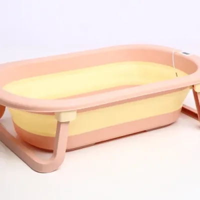 Babyhood BH-328PY Składana Wanienka Dziecięca Z Termometrem Comfort Różowa
