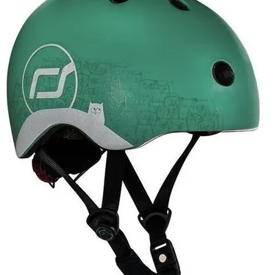 Scootandride Kask z Odblaskami XXS-S dla Dzieci 1-5 Lat Forest Owl