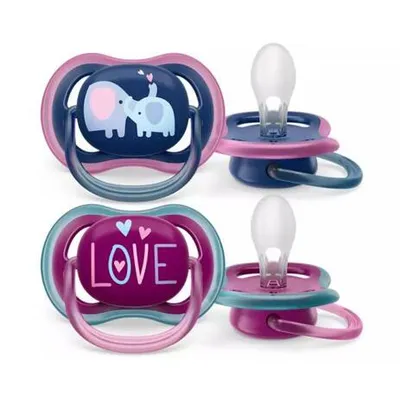 Avent Philips Smoczek Upokajający Ultra Air 18m+ Girl 2szt