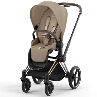 Cybex e-Priam 4.0 Wózek Głęboko-Spacerowy + Cloud T I-Size Fotelik + Baza Cozy Beige