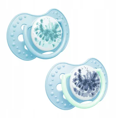 Lovi Smoczek Silikonowy Dynamiczny 18m+ 2 szt Tie Dye Blue 22/920boy