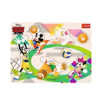 Trefl Zabawka Drewniana - Puzzle Medium - Mickey Mouse & Friends Multi