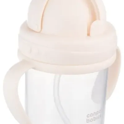 Canpol Babies - Kubek Niekapek Z Rurką I Odważnikiem 270 ML Beżowy