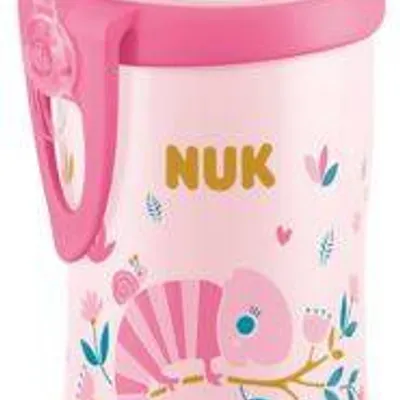 Nuk Kubek Flexi Cup 300 ml z Silikonową Słomką Kameleon Różowy 12m