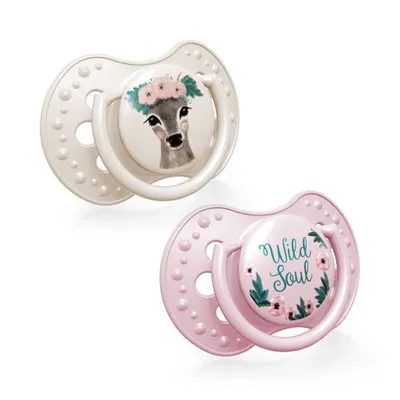 LOVI Smoczek Silikonowy Dynamiczny 3-6m 2 szt Wild Soul Girl 22/883