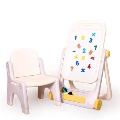 Babyhood BP-105W Tablica Magnetyczna Z Krzesełkiem Beżowa