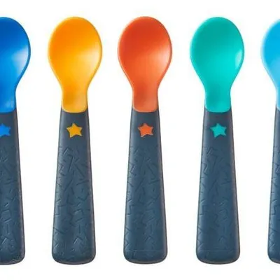Tommee Tippee Szeroka Łyżeczka do Samodzielnego Jedzenia, 6m+, 5 szt.
