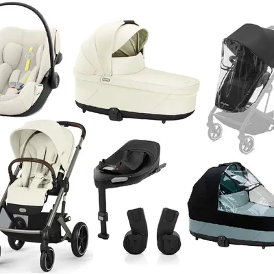 Cybex Balios S Lux 2.0 Wózek Głęboko-Spacerowy Seashell Beige + Cloud G I-Size Fotelik Samochodowy 0-13kg + Baza G + Osłony Przeciwdeszczowe + Adapt