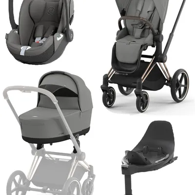 Cybex e-Priam 4.0 Wózek Głęboko-Spacerowy + Cloud T I-Size Fotelik + Baza Mirage Grey