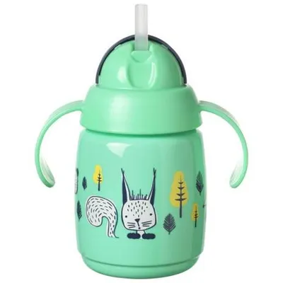 Tommee Tippee Kubek z Obciążoną Słomką Superstar 300ml,6m+ Zielony