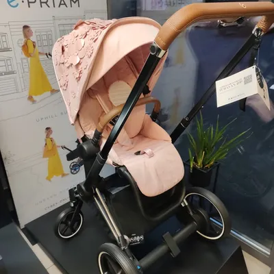 [OUTLET] Cybex e-Priam 3.0 Rama ze Stelażem Siedziska + Tapicerka Wózek Spacerowy Pale Blush Simply Flowers