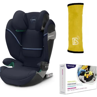 Cybex Solution S2 I-Fix Fotelik Samochodowy 15-50 kg Ocean Blue + BabySafe Organizer + Babysafe Nakładka Na Pas