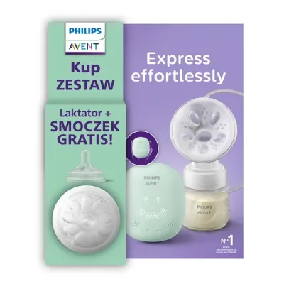 Philips Avent Laktator Mid end Daisy SCF323/11 + Smoczek SCY962/01