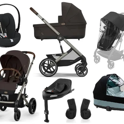 Cybex Balios S Lux 2.0 Wózek Głęboko-Spacerowy Chocolate Brown + Cloud G I-Size Fotelik Samochodowy 0-13kg + Baza G + Osłony Przeciwdeszczowe + Adapt