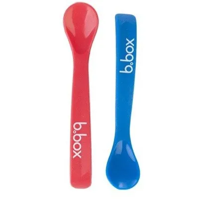B.Box Silikonowe łyżeczki 2 szt. czerwono-niebieskie