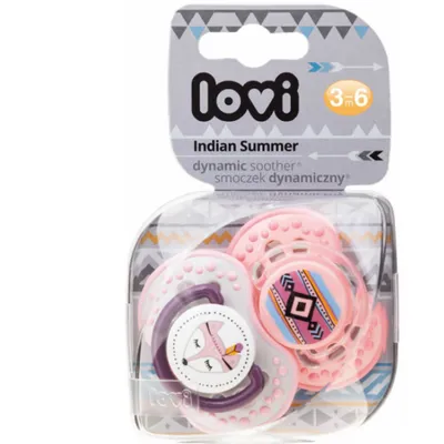 Lovi Dynamiczny Smoczek Uspokajający Silikonowy 3-6m 2szt. 22/856 Indian Summer Girl
