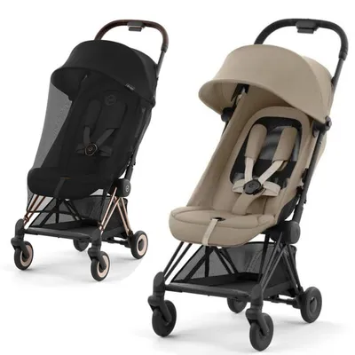 Cybex Coya Wózek Spacerowy Rama Matt Black Cozy Beige + Cybex Coya Moskitiera Black