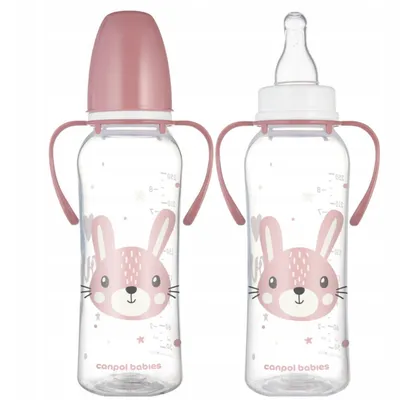 Canpol Babies Butelka Z Uchwytami Cute Animals Różowa 250 ml