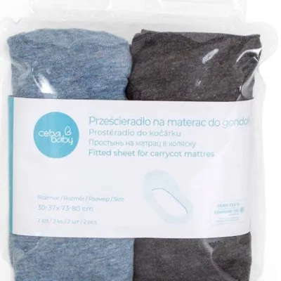 Ceba Prześcieradło do gondoli (73-80x30-37) 2 szt. Dark Grey + Blue