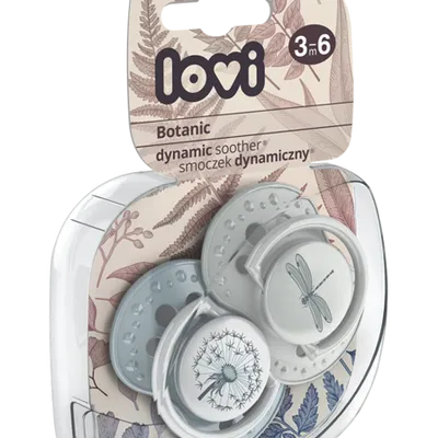 Lovi Dynamiczny Smoczek Uspokajający Silikonowy 3-6m 2szt. 22/870 Botanic Boy