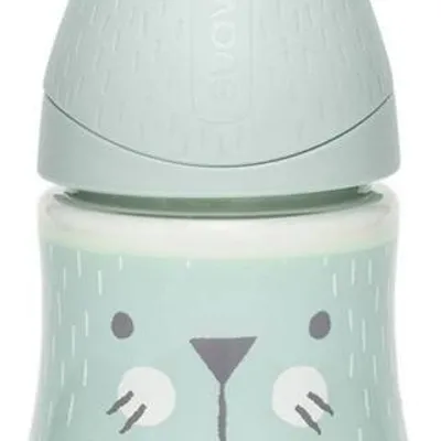 Suavinex Butelka 150ml Premium smoczek okrągły silikonowy o wolnym przepływie Kotek miętowy Hygge Baby