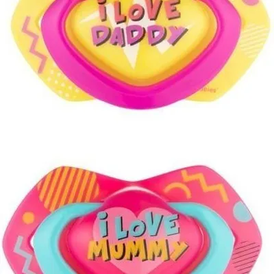 Canpol Babies Smoczek Silkonowy Symetryczny Neon Love 6-18 m 2 szt Girl