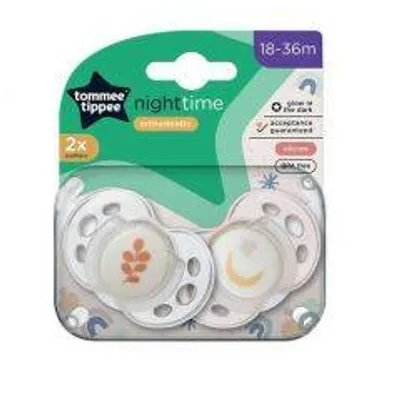 TOMMEE TIPPEE Zestaw 2 Smoczków 18-36M NIGHT Mix