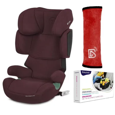 Cybex Solution X I-Fix Fotelik Samochodowy 15-50 kg Rumba Red + Organizer BabySafe + Nakładka na Pas BabySafe