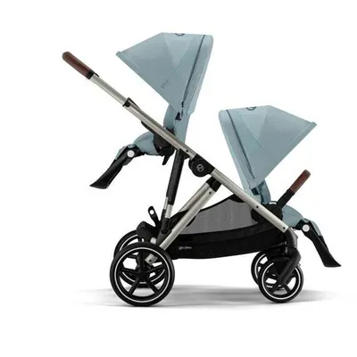 Cybex Gazelle S Wózek Spacerowy Bliźniaczy Rama Taupe Stormy Blue