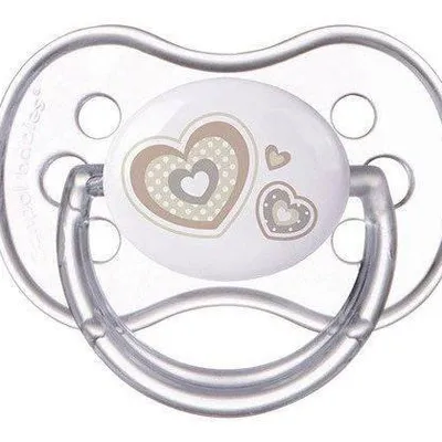 Canpol Babies Newborn Baby Smoczek uspokajający silikonowy symetryczny 0-6m 22/580_bei Beżowy