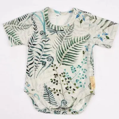 Baby In World Body Niemowlęce Krótki Rękaw Paprocie 68/74