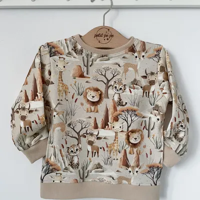 Bluza dresowa z kieszeniami- Beige safari