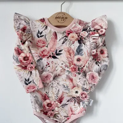 Body z dresówki - Sweet rose