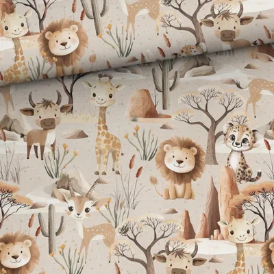 Worek do przedszkola/ szkoły- Beige safari